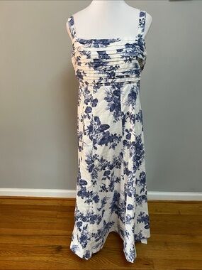 Abercrombie & Fitch  NWT Emerson Blue Floral Wide Strap Midi Dress Size Large
